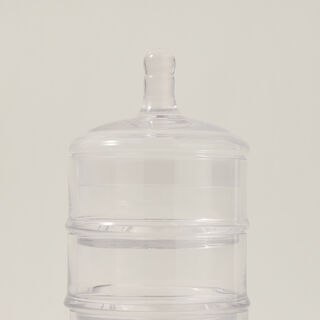 Alberto transparent glass candy jar 3 layers with lid