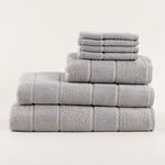Boutique Blanche Silver Riviera Stripe 100% Cotton Hand Towel 50*90 Cm image number 2