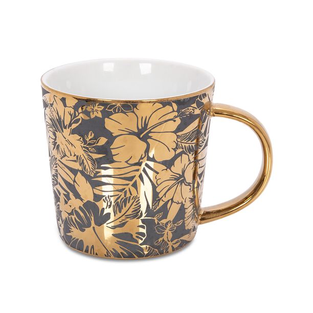 Porcelain Mug Electroplating Black/Gold 420Ml image number 0