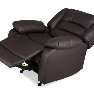 Rocking Recliner Chair Leather Brown