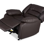 Rocking Recliner Chair Leather Brown image number 2