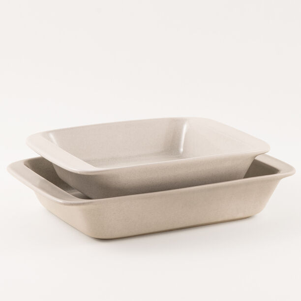 La Mesa stoneware oven to table dishes set of 2pcs, cream image number 2