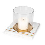 Candle Holder White Marble Gold Inlay image number 1