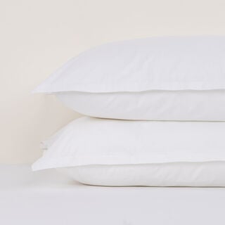 Boutique Blanche Pillow Cover Set 100% Cotton 200Tc Percale Standard White 75*50 Cm