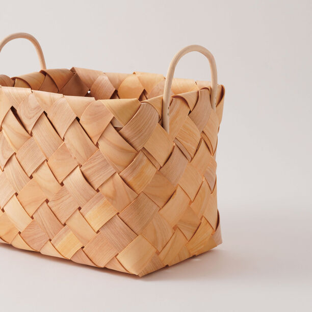 Homez rattan storage basket, beige 22.5*18*17.5 image number 2