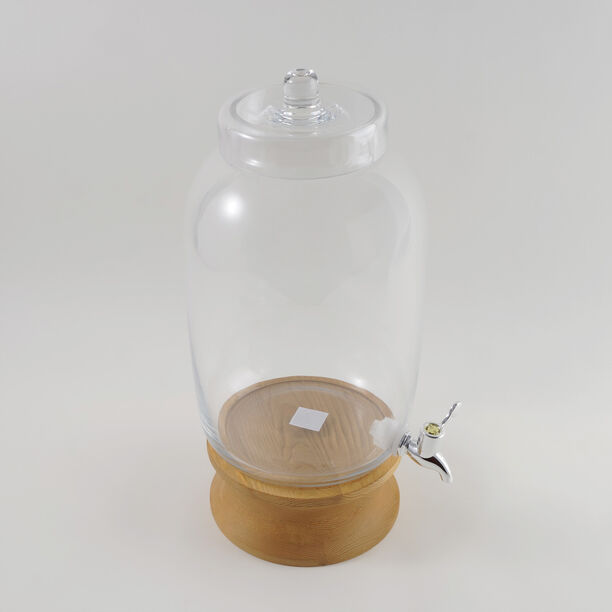 La Mesa Glass Beverage Dispenser With Wooden Base 43*21Cm image number 2