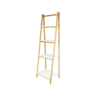 4 Tiers Bamboo Mdf Folding Rack White 