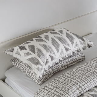 Cottage microfiber block chevron print 6pc king comforter set, grey 220*240cm