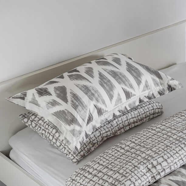 Cottage microfiber block chevron print 6pc king comforter set, grey 220*240cm image number 7