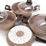 Alberto Granite Cookware Set 7 Pieces Brownstone image number 13