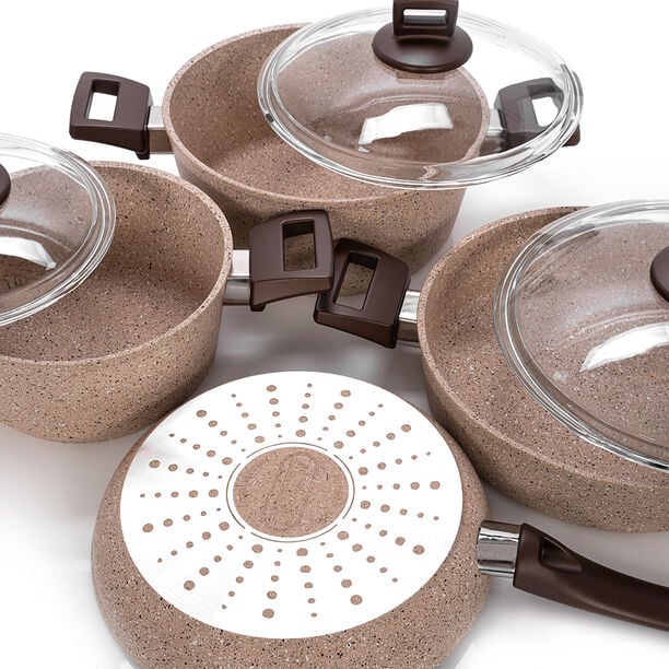 Alberto Granite Cookware Set 7 Pieces Brownstone image number 13
