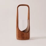 هومز حامل شموع خشب 16.5*6.5*38سم، بني image number 0