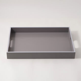 Dallaty 1 Piece Wood Rectangular Serving Tray, Grey, 50*35*6 cm