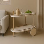 هومز عربة تقديم كازا من الخشب المضغوط، أوف وايت 78*40*75 سم image number 3