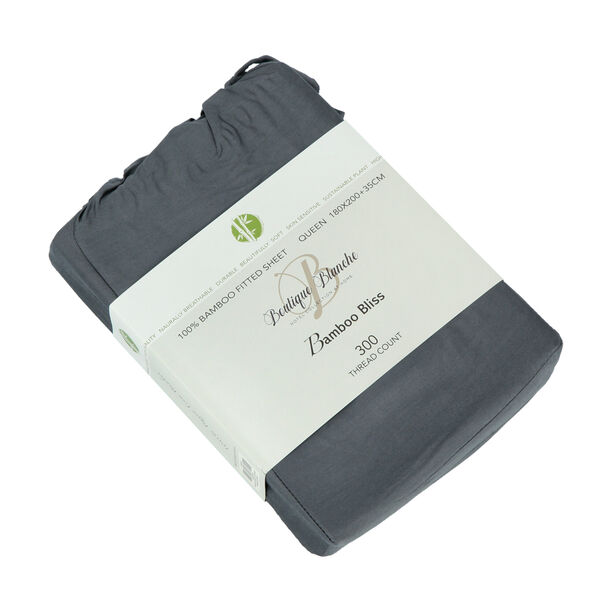 Boutique Blanche Bamboo Fitted Sheet 180X200+35 Cm Indigo image number 0