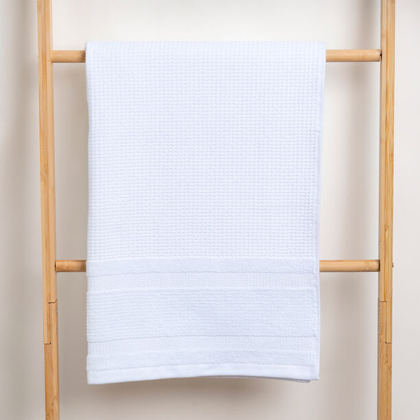 Waffle cotton bath towel, white 70*140 cm image number 3