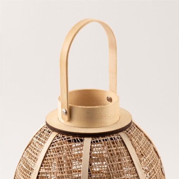 هومز فانوس بامبو 23*23*25سم، بيج image number 2