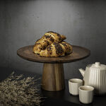 Alberto Acacia Wood Cake Dome With Base Dia:36*H:18.5Cm image number 3