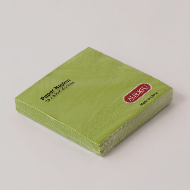 البرتو مناديل ورقية عبوة 30 قطعة، أخضر 33*33سم image number 2