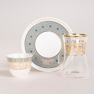 Misk 18 Pieces Arabic Tea and Coffee Set