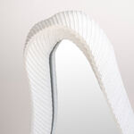 Homez off white resin mirror with ribbed texture 22*9.7*48.7 cm image number 2