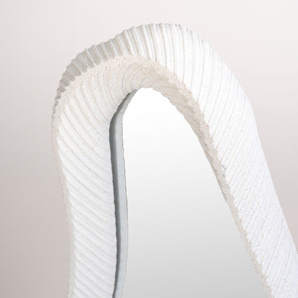 Homez off white resin mirror with ribbed texture 22*9.7*48.7 cm image number 2