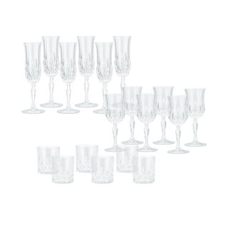 RCR transparent italian crystal glasses set of 18 pc