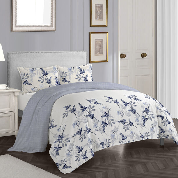 Cottage blue fuana comforter set twin size with 3 pieces image number 3