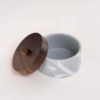 Dallaty grey porcelain date bowl with lid 14*14*11 cm