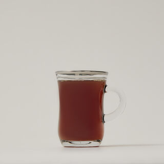 Tea Glass Set 6 Pieces Double Line Silver