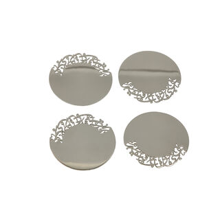 La Mesa 4Pc Steel Coasters Hanaa Silver 9Cm