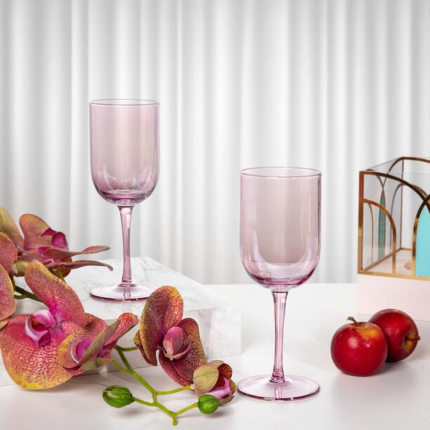 Set Of 4 Clear Juice Glass With Pink image number 0