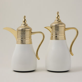 Dallaty set of 2 gold steel vacuum flask