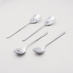 لاميسا طقم ملاعق كيك بنقشة ليزر، فضي لامع، 4 قطع image number 0