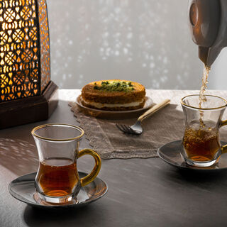 La Mesa Arabic Tea Set 12 Pieces Marble & Gold