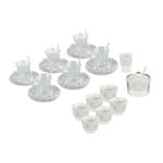 Zukhroof 28 Pieces Porcelain Tea And Coffee Set Othmani Gray Serve 6 image number 1