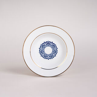 18 Pcs Dark Blue Frills Dinner Set 