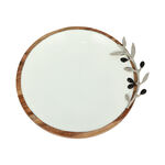 Wooden Round Dish With Olive Decoraction Small 25Cm image number 2