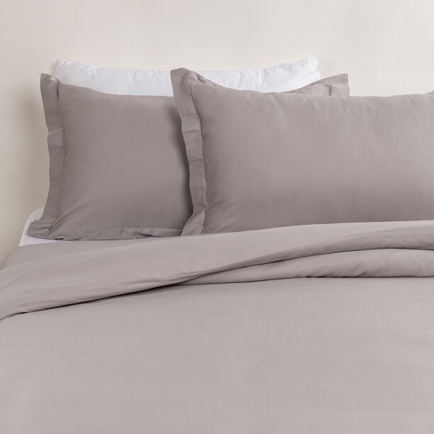 بوتيك بلانش طقم غطاء لحاف قطن 300 خيط ساتان، رمادي داكن، 200*200 سم image number 0