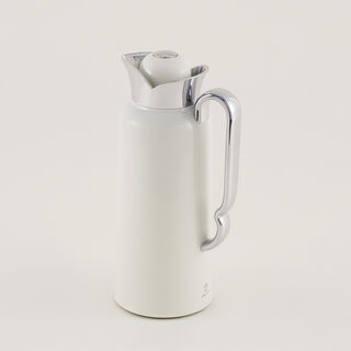 "Dallaty stainless steel vacuum flask, white with silver chrome 1l