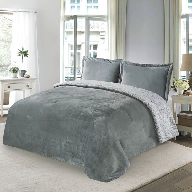 3 Pcs Flannel Comforter Set Twin Size image number 0