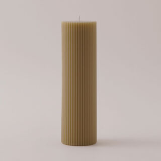 Homez Soya Wax Simple Candle, Beige 7*7*20Cm