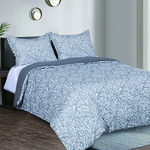 Boutique Blanche grey/white jacquard king comforter set 3 pcs image number 0