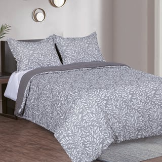 Boutique Blanche grey/white jacquard king comforter set 3 pcs
