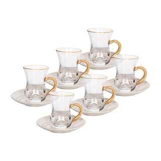 La Mesa Arabic Tea Set 12 Pieces Honey Marble And Gold