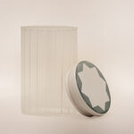 La Mesa glass jar with porcelain cover Taibah collection, creamy 20*10cm image number 0