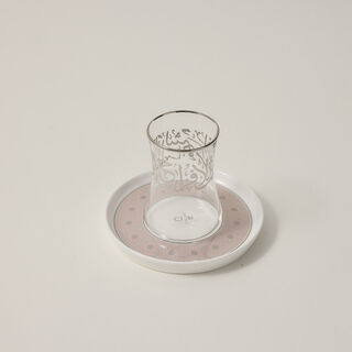 Dallaty white porcelain and glass Tea and coffee cups set 18 pcs