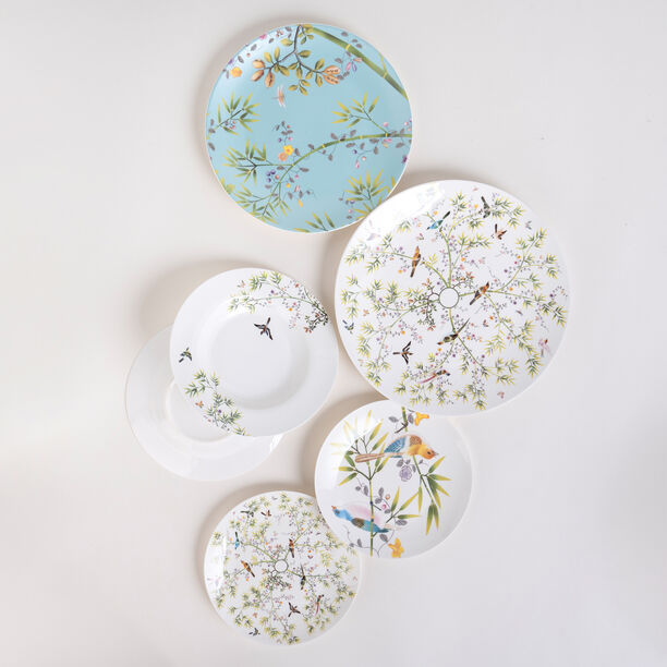 La Mesa white/green bone porcelain 16 pc dinner set image number 0