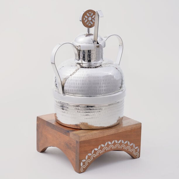 Pearl Collection La Mesa Bean Pot Steel With Wood Base, 42*25*21.5 cm image number 0