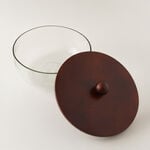 Alberto 1500ml clear hammered glass storage box with wooden lid image number 3